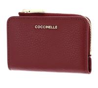 Coccinelle Leather Card Holder Metallic Soft Credit Card Holder Ribes Berry