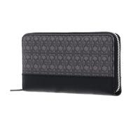 Coccinelle Leather Purse Coated Monogram Zip Around Wallet Multi Noir/Noir Black