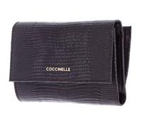 Coccinelle Leather Purse Metallic Lizard Wallet Prune Dark Purple