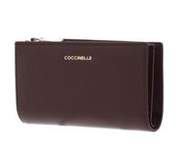 Coccinelle Leather Purse Metallic Soft Wallet Berry Dark Purple