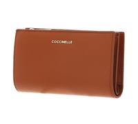 Coccinelle Leather Purse Metallic Soft Wallet Crab Light Brown