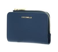 Coccinelle Leather Purse Metallic Soft Wallet Deep Blue