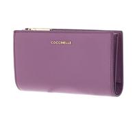 Coccinelle Leather Purse Metallic Soft Wallet Jellyfish Purple