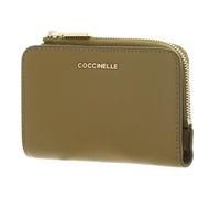 Coccinelle Leather Purse Metallic Soft Wallet Seagrass Khaki