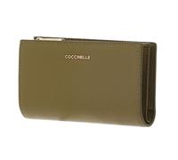 Coccinelle Leather Purse Metallic Soft Wallet Seagrass Khaki