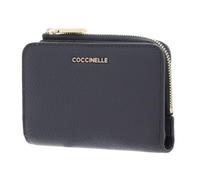Coccinelle Leather Purse Metallic Soft Wallet Stove Blue-Grey