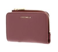 Coccinelle Leather Purse Metallic Soft Wallet Winter Rose Old Pink