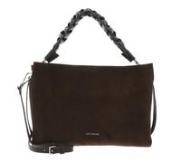 Coccinelle Boheme Suede | leather Hobo bag | olive