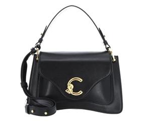 Coccinelle Leather shoulder bag cross body bag C-Me Calf Handbag Noir black