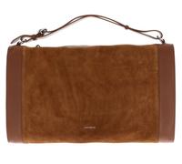 COCCINELLE Leather Travel Bag Elinor Suede Bimaterial Handbag Cognac/Cognac Light Brown