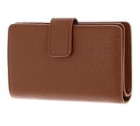 Coccinelle Leather Wallet Metallic Soft Mini Wallet Grained Leather Cognac Brown