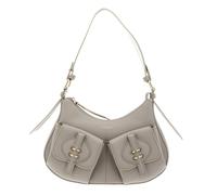 COCCINELLE Mavery Pocket Shoulder Bag Grained Leather Eucalipto