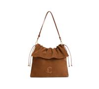 Coccinelle medium Lidia ruffled suede shoulder bag - Brown OS