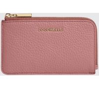 COCCINELLE Metallic Soft Grained Leather Card Holder with Zip Closure - Size: OS - female