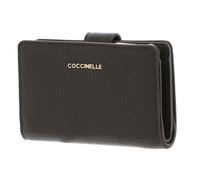 Coccinelle Purse Metallic Soft Mini Wallet Grained Leather Fango Dark Green