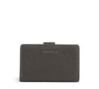 Coccinelle Purse Metallic Soft Mini Wallet Grained Leather Fango Dark Green