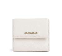 Coccinelle Purse Metallic Soft Wallet Grained Leather Pearl Creme-White