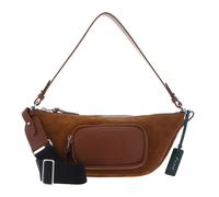 COCCINELLE Paki Smart To Go Suede Bimaterial Crossover Bag Cognac