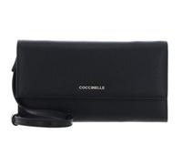 Coccinelle Purse Cross Body Bag Metallic Soft Mini Bag Wallet Grained Leather Noir Black