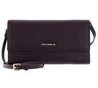 Coccinelle Purse Cross Body Bag Metallic Soft Mini Bag Wallet Grained Leather Prune Purple