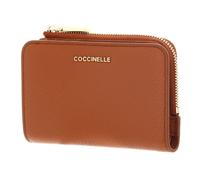 Coccinelle Leather Purse Metallic Soft Wallet Crab Light Brown