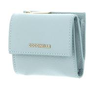 Coccinelle Purse Metallic Soft Wallet Grained Leather Aquamarine Light Blue