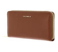 Coccinelle Purse Metallic Soft Wallet Grained Leather Cognac Brown
