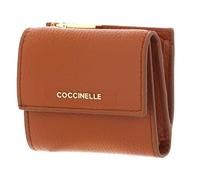 Coccinelle Purse Metallic Soft Wallet Grained Leather Crab Light Brown