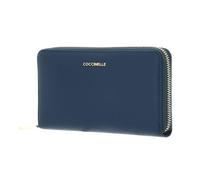 Coccinelle Purse Metallic Soft Wallet Grained Leather Deep Blue