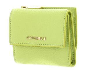Coccinelle Purse Metallic Soft Wallet Grained Leather Green Glow Light Green