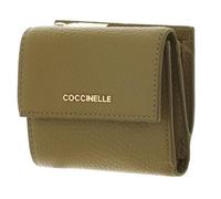 Coccinelle Purse Metallic Soft Wallet Grained Leather Seagrass Khaki
