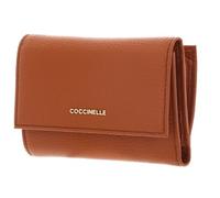 Coccinelle Purse Metallic Soft Wallet Grainy Leather Crab Light Brown