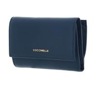 Coccinelle Purse Metallic Soft Wallet Grainy Leather Deep Blue