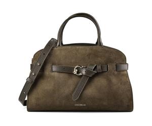 Coccinelle Sabine Shoulder Bag Genuine Leather 34 cm olive