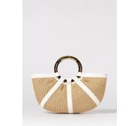 COCCINELLE Shell Medium Bag in Crochet Raffia and Hammered Leather