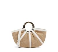 Coccinelle Shell Straw | Handbag | beige,white