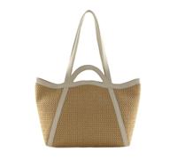 COCCINELLE shopper bag Amalia Crochet Straw Handbag Natural / Blanco