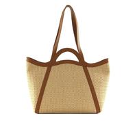 COCCINELLE shopper bag Amalia Crochet Straw Handbag Natural / Cuir