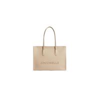 Coccinelle shopper bag shoulder bag with laptop compartment Myrtha26 Handbag Grained Leather Sandshell beige