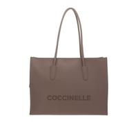 Coccinelle shopper bag shoulder bag with laptop compartment Myrtha26 Handbag Grained Leather Warm Taupe