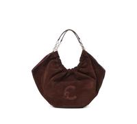 Coccinelle Smash logo-patch suede tote bag - Brown OS