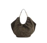 Coccinelle Smash ruched-detail suede tote bag - Green OS