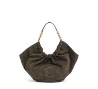 Coccinelle Smash Suede | leather Hobo bag | olive