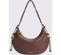 COCCINELLE Thess Grained Leather Shoulder Bag with Zip Closure