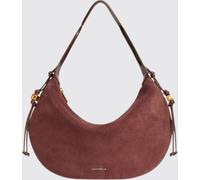 COCCINELLE Thess Suede Shoulder Bag with Metallic Logo