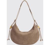 COCCINELLE Thess Suede Shoulder Bag with Metallic Logo