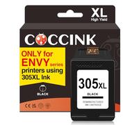 COCCINK 305XL Ink Cartridge for HP 6020 6022 6432 Black