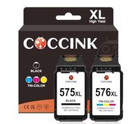 COCCINK PG-575 XL CL-576 XL Replacement for Canon Pixma TR4755i Ink Cartridges 575XL 576XL for TR4750i TS3750i TS3550i TS3551i TS3751i TS3752i TR4751i TR4756i Black and Colour 575 and 576