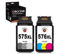 COCCINK PG-575 XL CL-576 XL Replacement for Canon Pixma TR4755i Ink Cartridges, 575XL 576XL for TS3750i TS3550i TS3551i TS3751i TS3752i TR4750i TR4751i TR4756i Black and Colour 575 and 576 Combo Pack