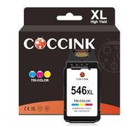 COCCINK Printer Ink Cartridges Replacement for Canon 546XL Compatible for MG2450 MG2455 MG2550 MG2555 MX495 TS205 TS305 TR4500 TR4651 iP2850 iP2855 MG2950 MG2950S MG2955 CL-546 XL Colour